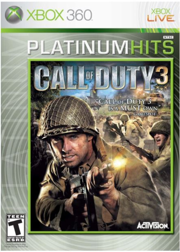 Call of Duty 3, Platinum Hits Edition, for Xbox 360