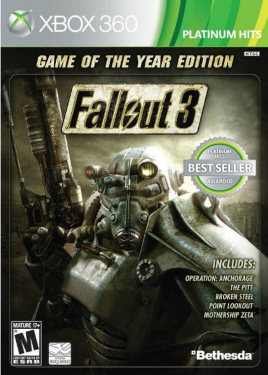 Fallout 3 Game of the Year Edition, Platinum Hits, for Xbox 360