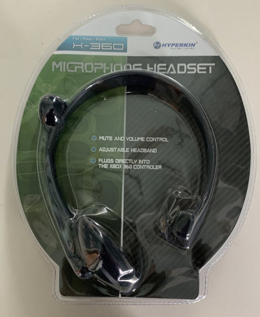 Hyperkin Wired Microphone Headset (Black) for XBox 360 (New)